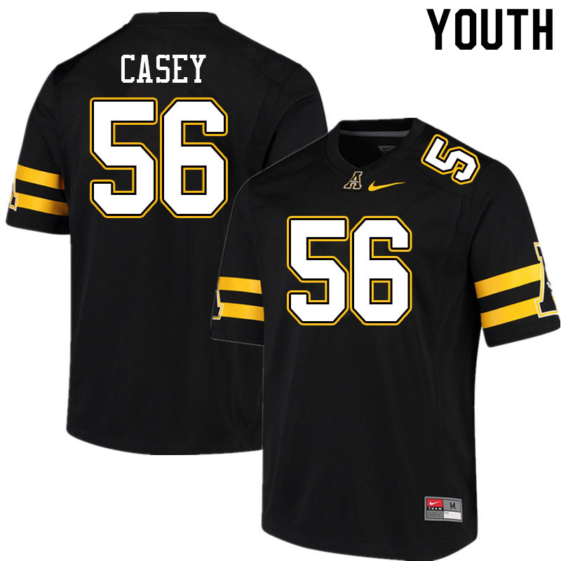 Youth #56 Ryker Casey Appalachian State Mountaineers College Football Jerseys Sale-Black - Click Image to Close